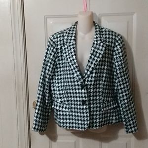 Tweed blazer houndstooth plus